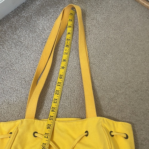 Yellow Bohemian Draw String Closure Tote Shoulder Bag - Picture 8 of 9